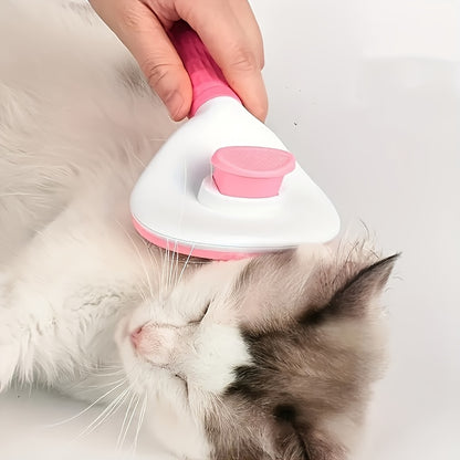 Dog and cat cleaning face comb, one click automatic hair removal, pet hair removal massage comb, cat and dog needle comb beauty cleaning brush