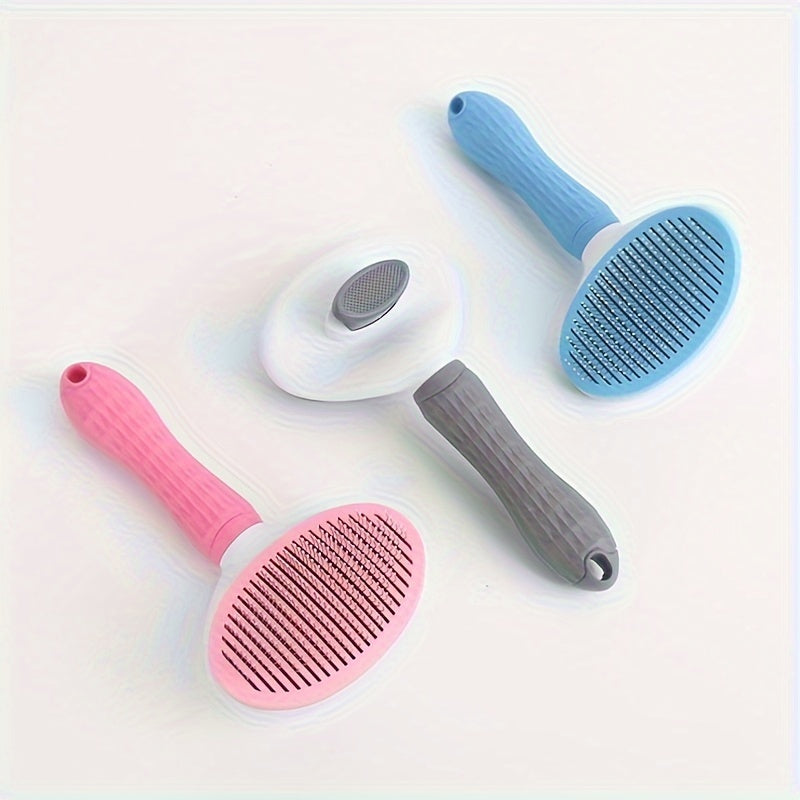 Dog and cat cleaning face comb, one click automatic hair removal, pet hair removal massage comb, cat and dog needle comb beauty cleaning brush