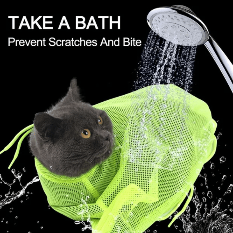 [Popular Choice] Comfort-Fit Cat Grooming Bag - Non-Electric, Polyester Mesh for Easy Bathing & Nail Trimming