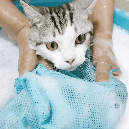 [Popular Choice] Comfort-Fit Cat Grooming Bag - Non-Electric, Polyester Mesh for Easy Bathing & Nail Trimming