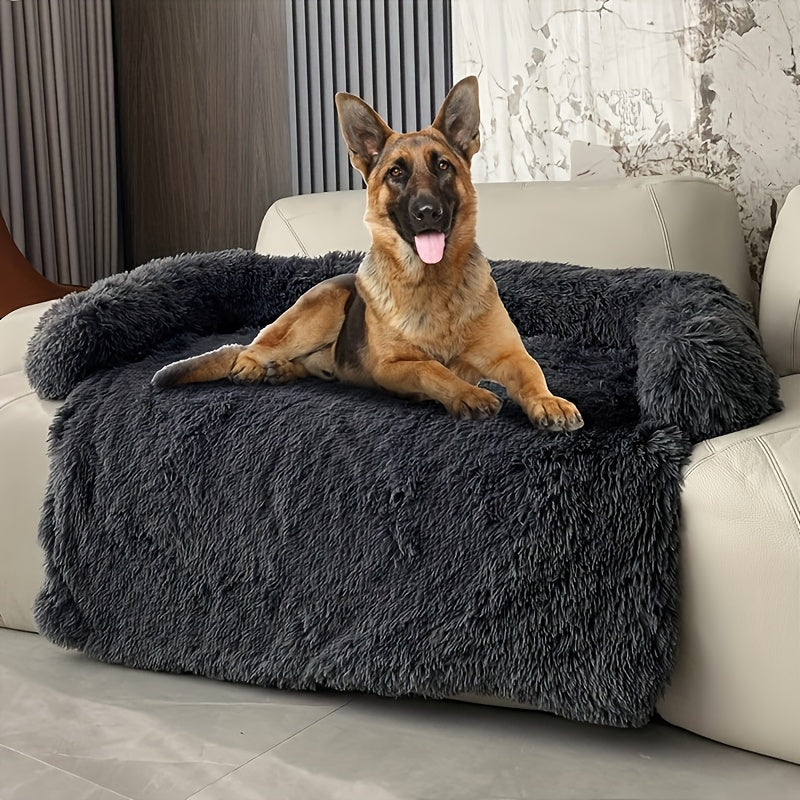 1pc Plush Dog Bed Soft Dog Cushion, Dual-purpose Integrated Pet Nest Mat, Plush Dog Cushion Sofa Furniture Protector With Removable Washable Cover For Large Medium Small Dogs Christmas Gift