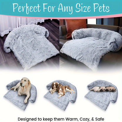 1pc Plush Dog Bed Soft Dog Cushion, Dual-purpose Integrated Pet Nest Mat, Plush Dog Cushion Sofa Furniture Protector With Removable Washable Cover For Large Medium Small Dogs Christmas Gift