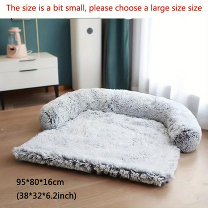 1pc Plush Dog Bed Soft Dog Cushion, Dual-purpose Integrated Pet Nest Mat, Plush Dog Cushion Sofa Furniture Protector With Removable Washable Cover For Large Medium Small Dogs Christmas Gift