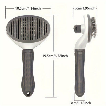 Dog and cat cleaning face comb, one click automatic hair removal, pet hair removal massage comb, cat and dog needle comb beauty cleaning brush