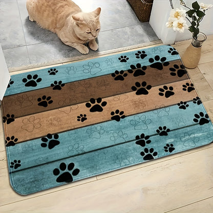 1pc Ultra-Absorbent Dog Paw Prints Doormat - Stylish Entrance Rug for Muddy Paws, Quick Drying, Non-slip Sleeping Blanket, Perfect for Busy Pet Homes