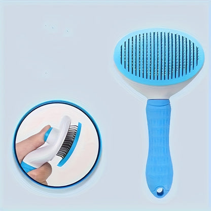 Dog and cat cleaning face comb, one click automatic hair removal, pet hair removal massage comb, cat and dog needle comb beauty cleaning brush