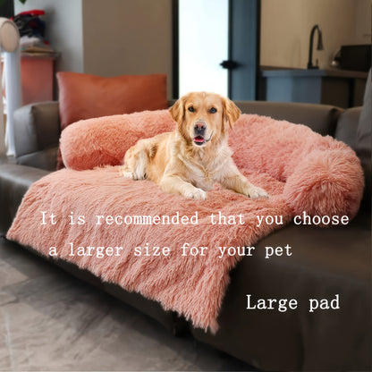 1pc Plush Dog Bed Soft Dog Cushion, Dual-purpose Integrated Pet Nest Mat, Plush Dog Cushion Sofa Furniture Protector With Removable Washable Cover For Large Medium Small Dogs Christmas Gift