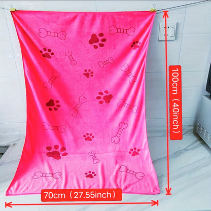 1 (27.56*39.37inch) pet bath towel, cat and dog bath towel, strong absorbency and lint-free large microfiber bath towel after bathing