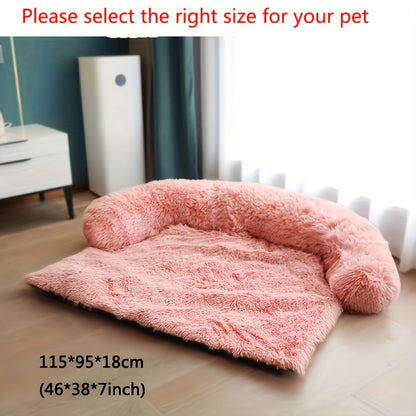 1pc Plush Dog Bed Soft Dog Cushion, Dual-purpose Integrated Pet Nest Mat, Plush Dog Cushion Sofa Furniture Protector With Removable Washable Cover For Large Medium Small Dogs Christmas Gift