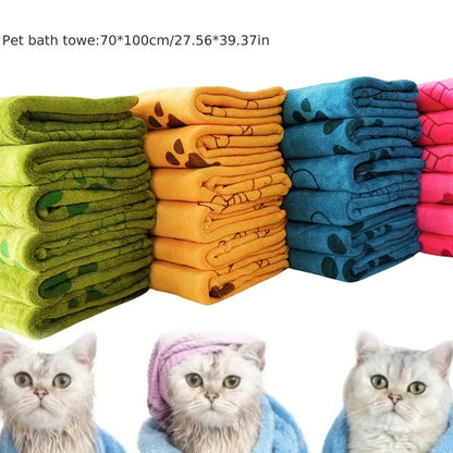 1 (27.56*39.37inch) pet bath towel, cat and dog bath towel, strong absorbency and lint-free large microfiber bath towel after bathing