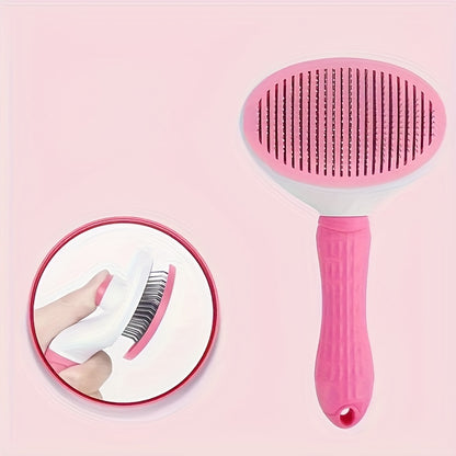 Dog and cat cleaning face comb, one click automatic hair removal, pet hair removal massage comb, cat and dog needle comb beauty cleaning brush