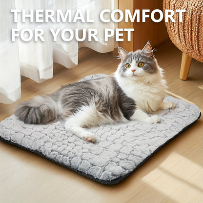 Super Soft Self-Warming Cat and Dog Bed, Anti-Slip Heating Pad with Warm Blanket for Indoor and Outdoor Use