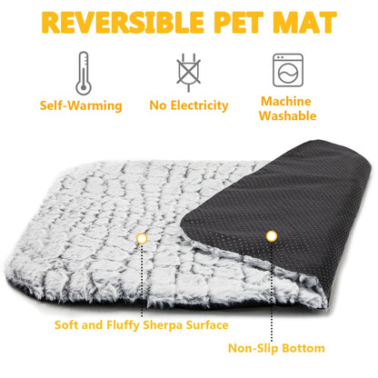 Super Soft Self-Warming Cat and Dog Bed, Anti-Slip Heating Pad with Warm Blanket for Indoor and Outdoor Use