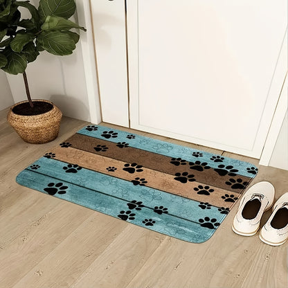 1pc Ultra-Absorbent Dog Paw Prints Doormat - Stylish Entrance Rug for Muddy Paws, Quick Drying, Non-slip Sleeping Blanket, Perfect for Busy Pet Homes