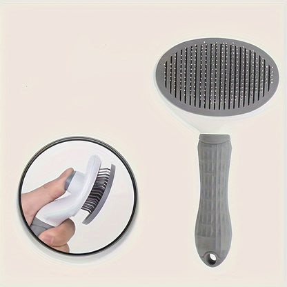 Dog and cat cleaning face comb, one click automatic hair removal, pet hair removal massage comb, cat and dog needle comb beauty cleaning brush