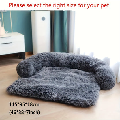 1pc Plush Dog Bed Soft Dog Cushion, Dual-purpose Integrated Pet Nest Mat, Plush Dog Cushion Sofa Furniture Protector With Removable Washable Cover For Large Medium Small Dogs Christmas Gift