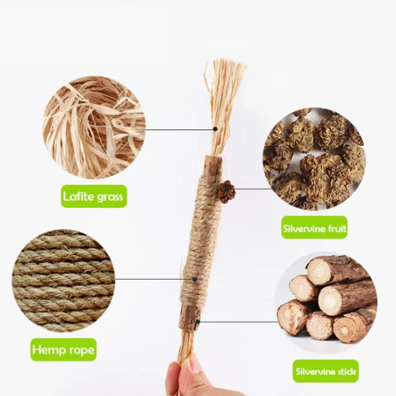 Toy: 1 Pc Cat Toys Silvervine Chew Stick Polygonum Kitty Raffia Grass Pet Supplies Cleaning Teeth Stick Pet Bite Cat Toy Hemp Rope