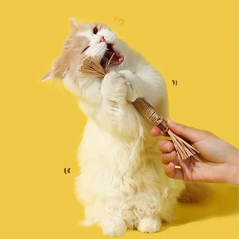 Toy: 1 Pc Cat Toys Silvervine Chew Stick Polygonum Kitty Raffia Grass Pet Supplies Cleaning Teeth Stick Pet Bite Cat Toy Hemp Rope