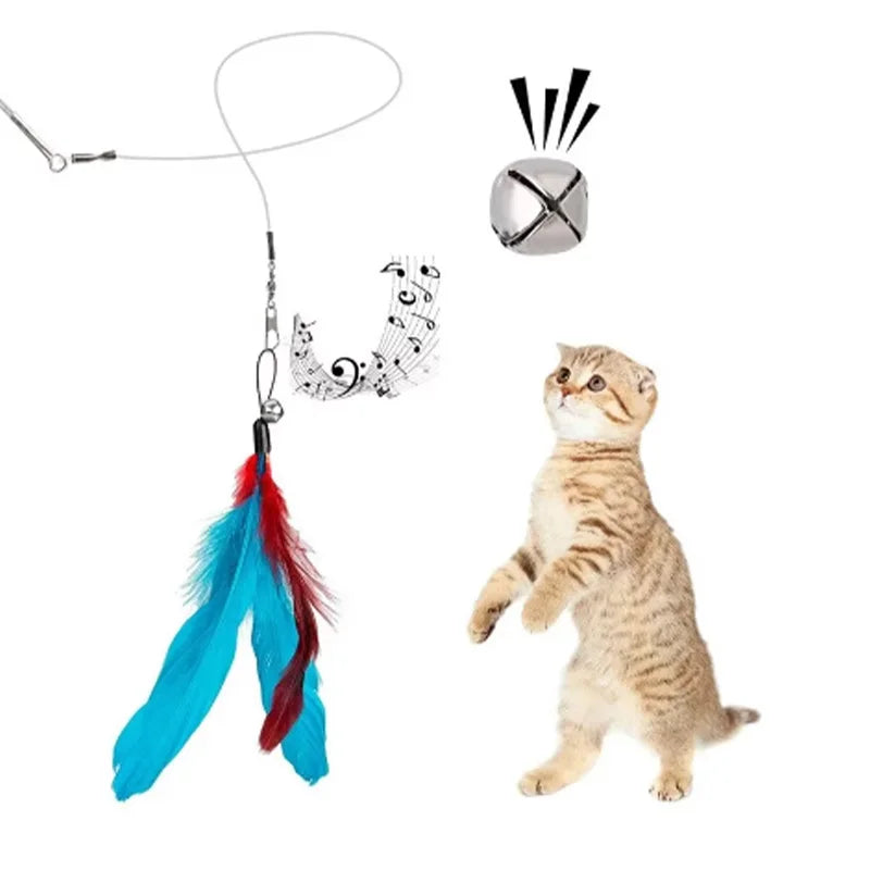 Cleo's Favorite 11pcs Replacement Cat Feather Toy Set Feather Replacement Head Retractable Cat Stick Cat Products