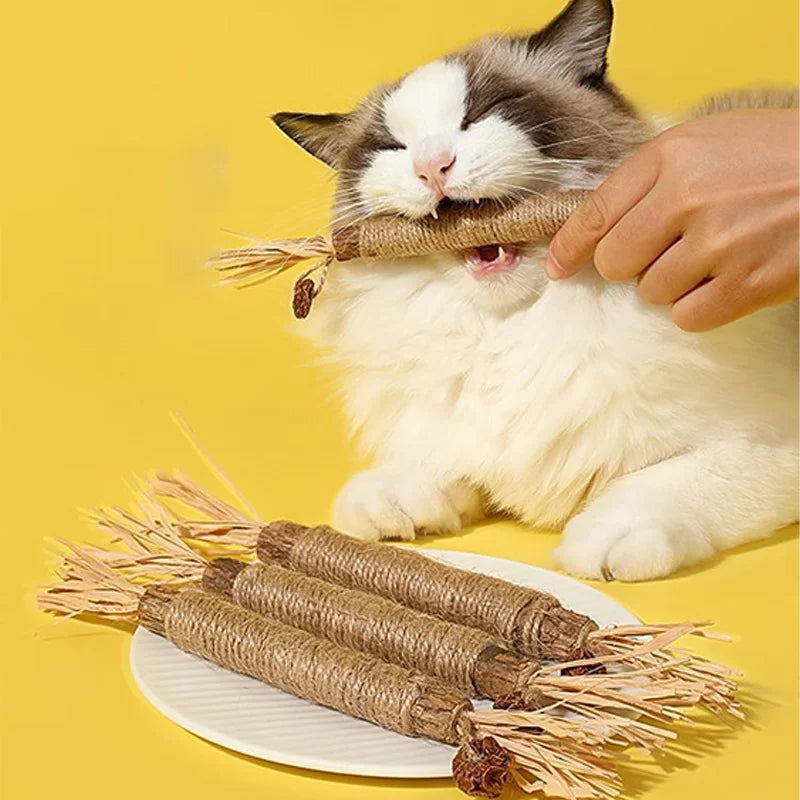 Toy: 1 Pc Cat Toys Silvervine Chew Stick Polygonum Kitty Raffia Grass Pet Supplies Cleaning Teeth Stick Pet Bite Cat Toy Hemp Rope