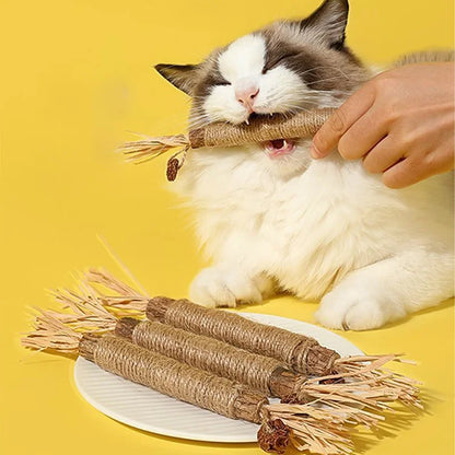 Toy: 1 Pc Cat Toys Silvervine Chew Stick Polygonum Kitty Raffia Grass Pet Supplies Cleaning Teeth Stick Pet Bite Cat Toy Hemp Rope