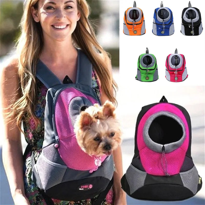 Outdoor Pet Dog Carrier Bag Portable Travel Backpack  Front Bag Double Shoulder Mesh Backpack Head Carrying Bags For Cat