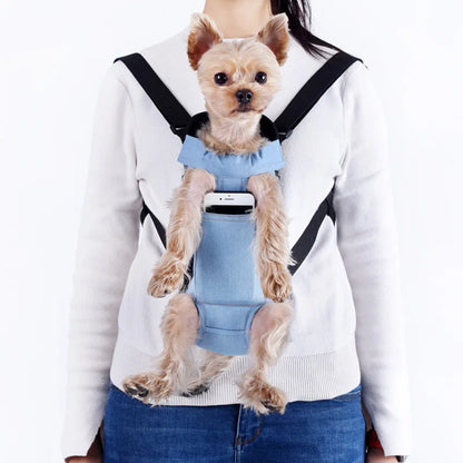 Bag: Denim Pet Dog Backpack Outdoor Travel Dog Cat Carrier Bag for Small Dogs Puppy Kedi Carring Bags Pets Products Trasportino Cane