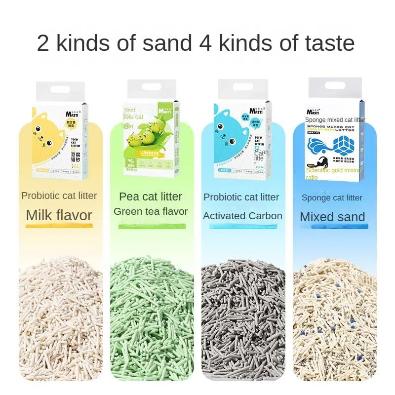 6L Cat Litter Probiotic Deodorizing Pet Sand Cats and Kittens Quickly Clumping Natural Cat Litter Flushable Toilet Cat Supplies