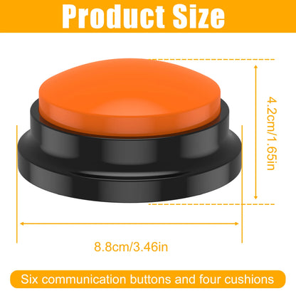 Toy: 4/6Pcs Recordable Dog Training Buttons With Light Pet Interactive Dog Cat Pet Training Buzzer Talking Button Intelligence Toy