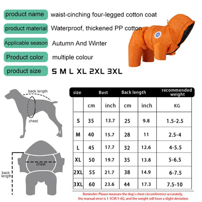 Waterproof Winter Dog Coat Pet Clothes Puppy Clothing Vest Warm Dog Clothes French Bulldog Chihuahua Small Dog Ropa Para Perros