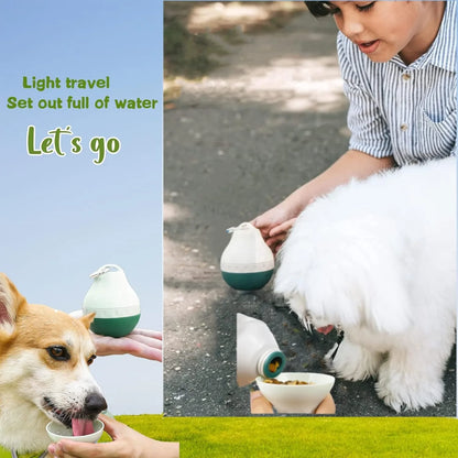 200ml Dog Travel Water Bottle Detachable Bowl Leak Proof Portable Food Feeder Small Dog Cat Supplies For Walking Hiking Travel