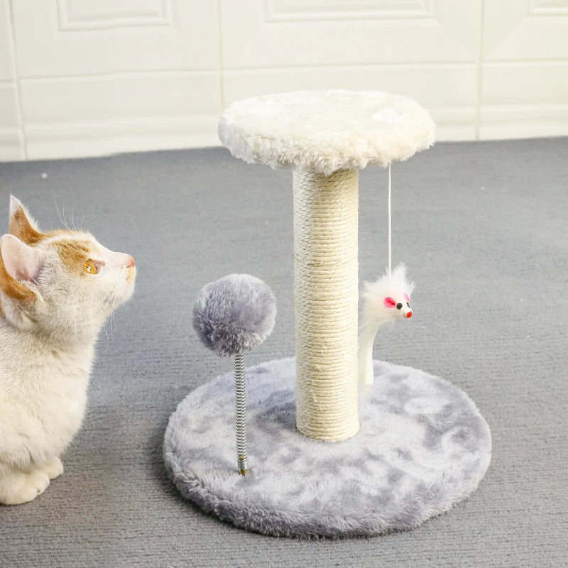 Toy: Cat Tree Tower, Cat Scratching Post with Interactive Ball Toys and Plush Mouse for Kitty Cat Play Tower Activity Centre for Play