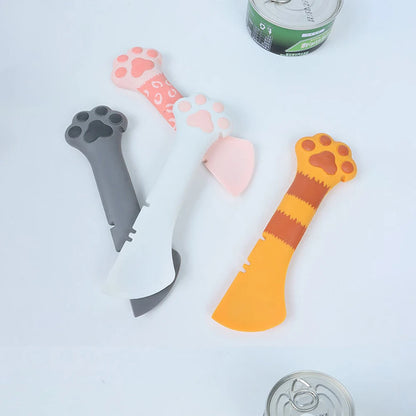 Cute Cats Paw Multifunction Pets Canned Spoon Plastic Jar Opener Puppy Feeding Food Scoop Cats Dogs Feeder Shovel Pets Tableware