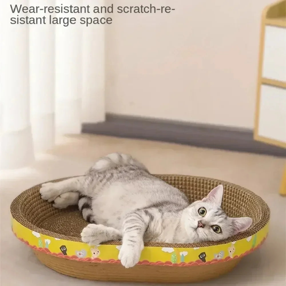 Toy: CatS Tree Oval Scratching Board Claw Grinding Scraper for Cats Toys Toy Pets Wear-resistant Accessories Corrugated Box Tower