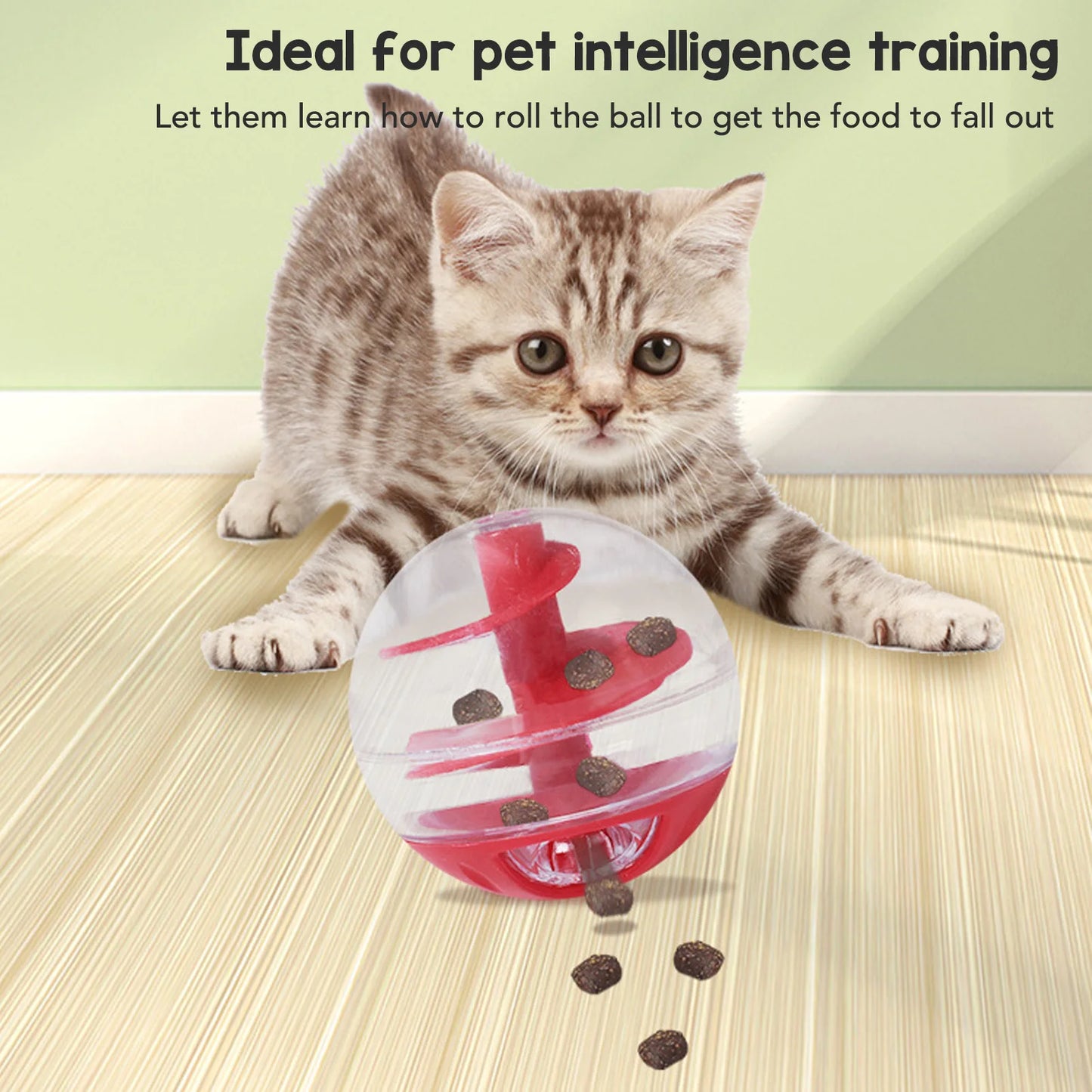 Cat Food Dispensing Ball  Cat Treat Dispensing Ball Bite Resistant Interactive Pet Slow Feeder Puzzle Ball for Kitten