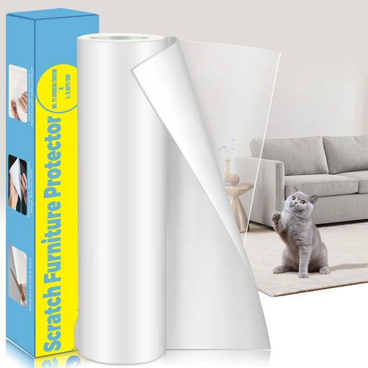 Bed: Cat Scratch Deterrent Tape Furniture Protectors From Cats Transparent Self-Adhesive Pet Training Tape for Sofa Furniture Sticker