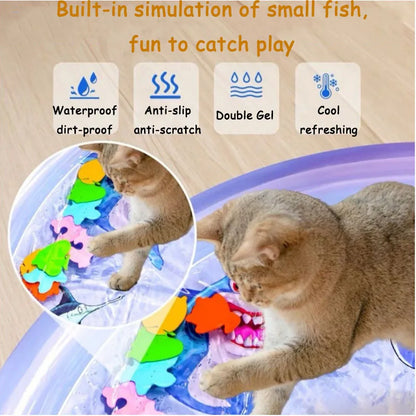 Bed: Summer Cooling Pet Water Mat inflatable Water-filled cat Bed Cushion Thickened anti-scratch Dog Ice Pad dog Nest cat Play Toy