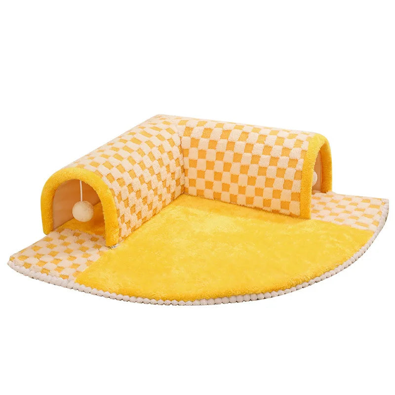 Toy: Tunnel Cat Nest Winter Warm Can Be Disassembled and Washed Cat Bed Cat Escape House Enclosed Cat House Autumn and Winter Cat Mat