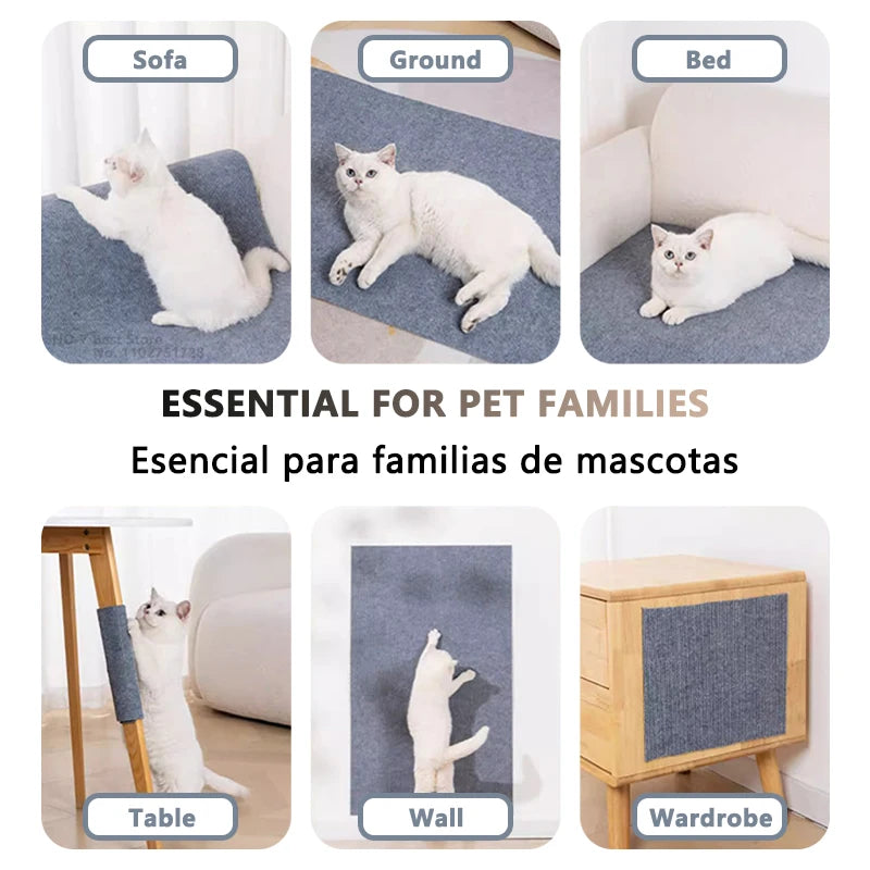 Toy: Cat Scraper Multifunctional Cat Supplies Self-adhesive Claw Sharpener Trimmable Scratching Post Cat Tree Tower Toy Accessories