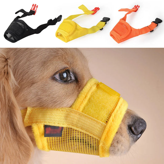 Leash: Anti Barking Dog Muzzle for Dogs Adjustable Mesh Breathable Pet Mouth Muzzles Small Medium Large Dogs Anti-biting Pet Supplies