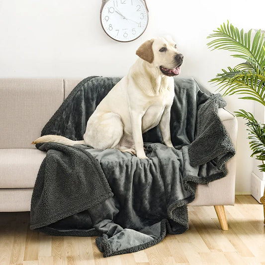 Clothes: Waterproof Pet Blanket Liquid Pee Proof Dog Blanket for Sofa Bed Couch, Reversible Sherpa Fleece Furniture Protector Cover