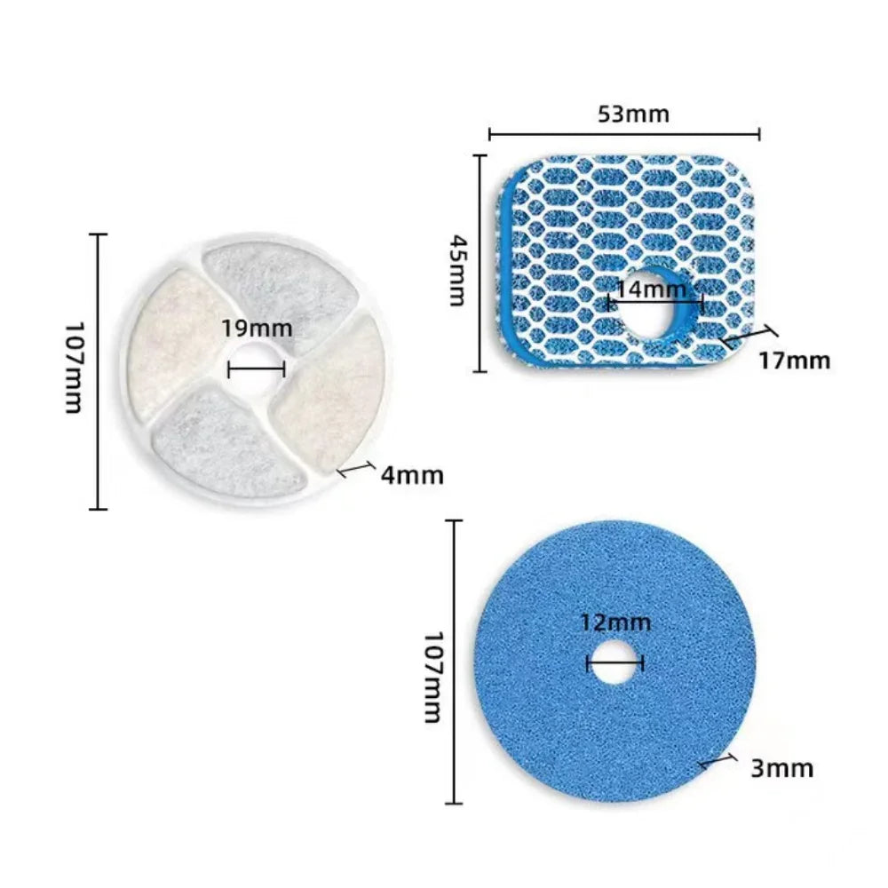 4/6/8/12PCS Cat Water Fountain Replacement Filters Pet Water Fountain Replacement Filter for 2.2L Stainless Cat Water Fountain