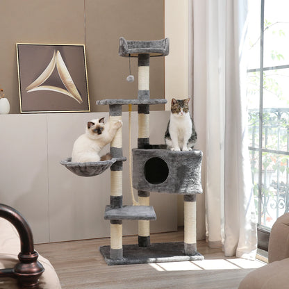 Toy: Cat Scratcher Tower Home Furniture Cat Tree Pets Hammock Sisal Cat Scratching Post Climbing Frame Toy Spacious Perch