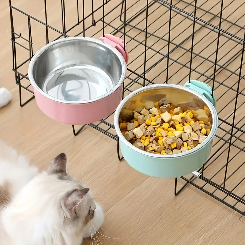 Pet Bowl Anti Tipping Adjustable Stainless Steel Pet Bowl, Perfect Hanging Feeder for Providing Food and Water for Dogs