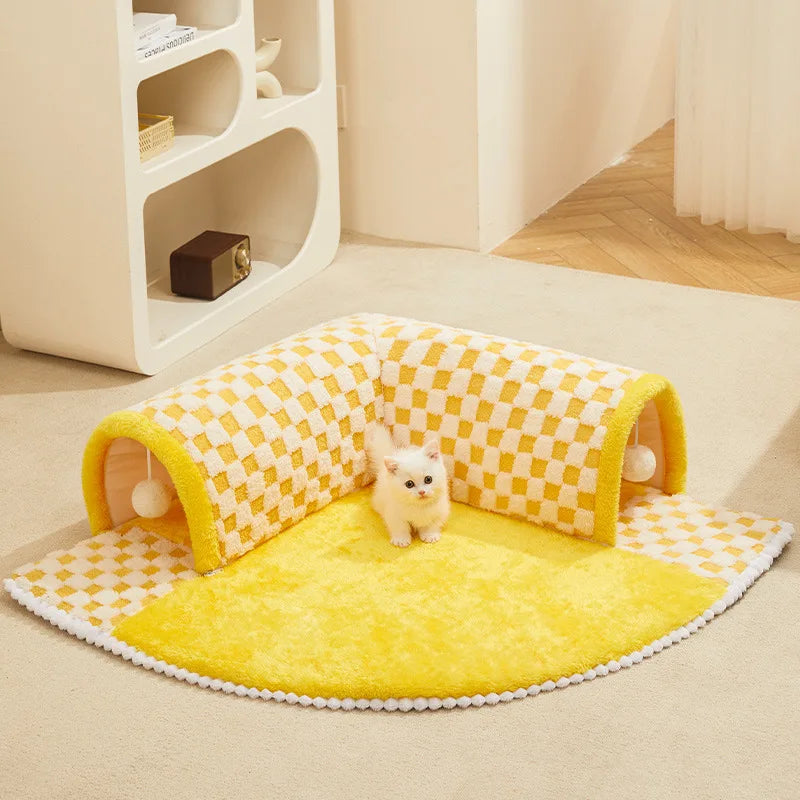 Toy: Tunnel Cat Nest Winter Warm Can Be Disassembled and Washed Cat Bed Cat Escape House Enclosed Cat House Autumn and Winter Cat Mat