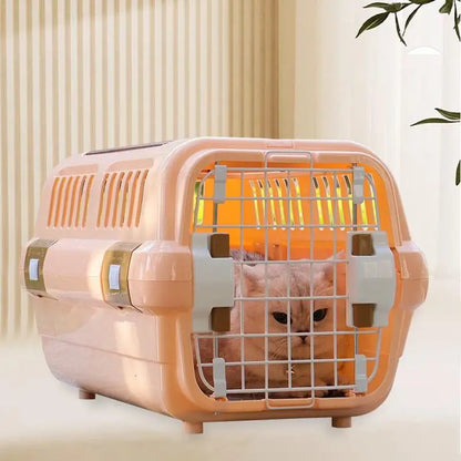 Pet Flight Box, Cat And Dog Shipping Box, Portable Portable Car Cage, Large Plastic Dog Cage With Skylight