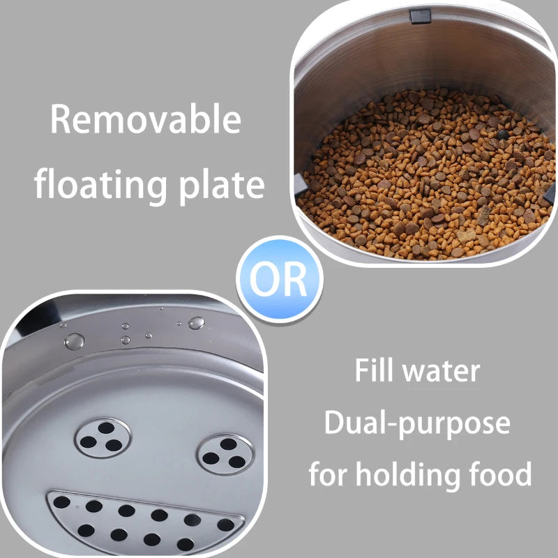 Dog Floating  Bowl No Spill Anti-Splash and Non-Slip ，Dog Water Dispenserwl 1L/3L Stainless Steel Dog Cat Pet Water  Feeder Bowl