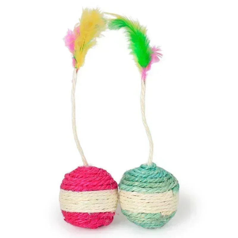 Pet Toys Sisal Scratching Ball Training Interactive Toy for Kitten Pet Supplies Feather Toy Cat Toys Interactive