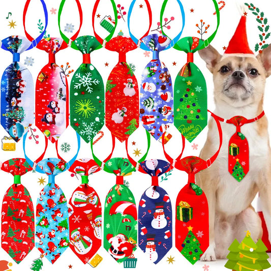 10pcs Dog Tie For Christmas For Dogs Pets  Bowties Neckties Christmas Dog Grooming Pet Accessories For Small Dogs