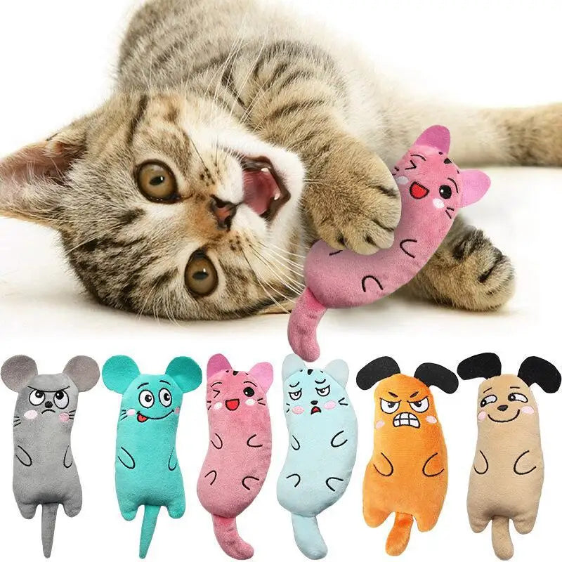 Cute Cat Toys Funny Interactive Plush Cat Toy Mini Teeth Grinding Catnip Toys Kitten Chewing Squeaky Toy Pets Accessories